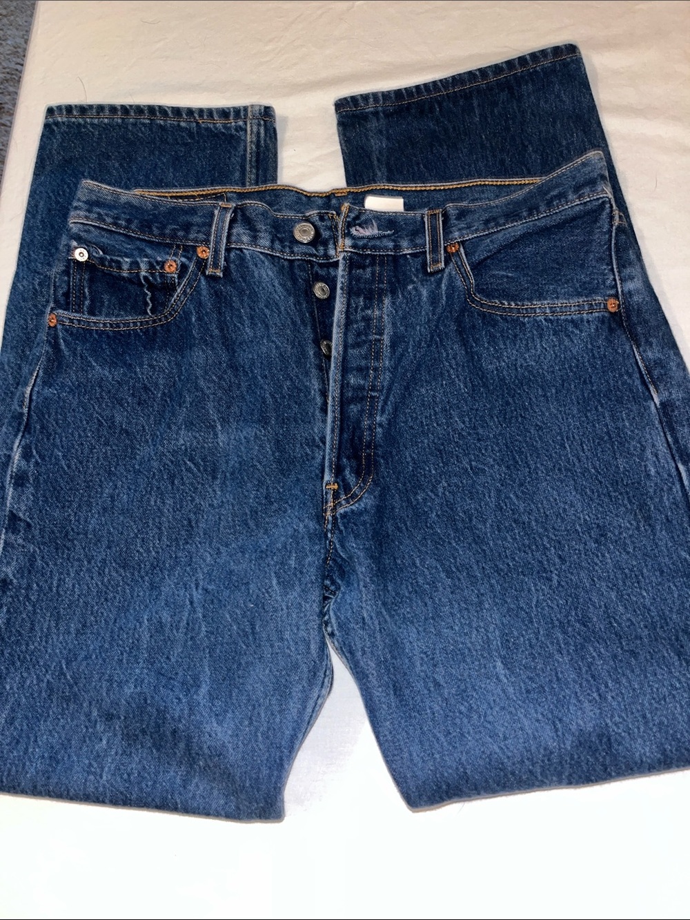 Men's Dark Blue Classic 501 Levi Denim Jeans